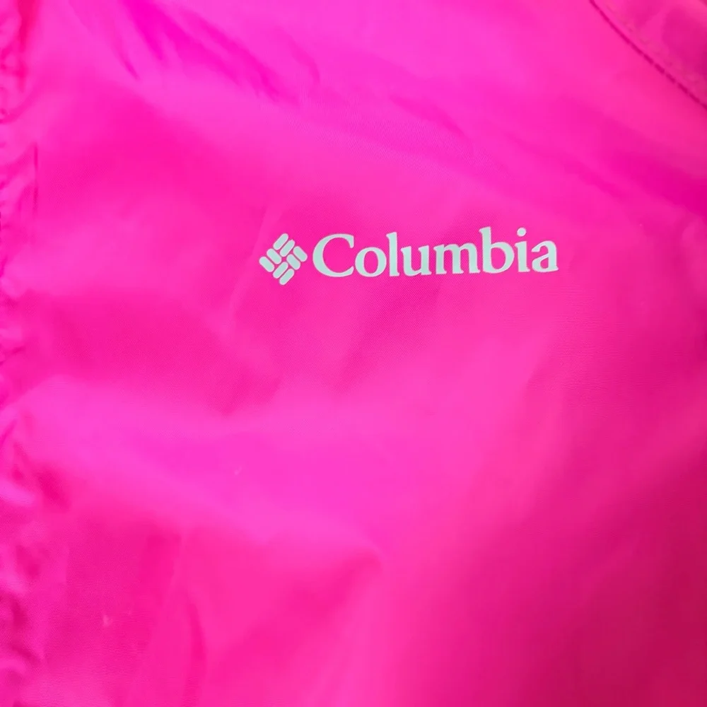 Columbia Pink Lightweight Jacket Stowaway Hood Zip Front Women’s XL - Picture 2 of 8